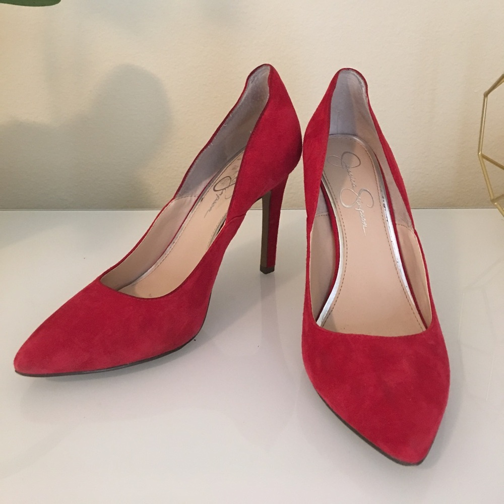 Red Suede Pumps - Jessica Simpson * 7.5 size